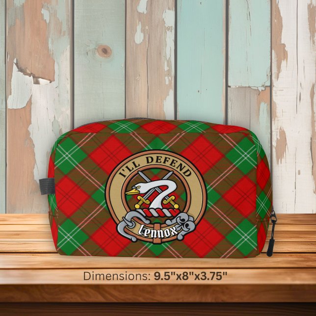 Clan Lennox Crest over Tartan Dopp Kit (Creator Uploaded)