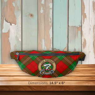 Clan Lennox Crest over Tartan Fanny Pack