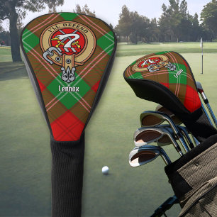 Clan Lennox Crest over Tartan Golf Head Cover