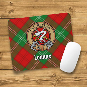 Clan Lennox Crest over Tartan Mouse Pad