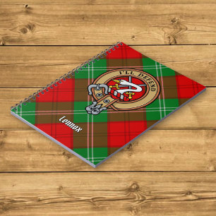 Clan Lennox Crest over Tartan Notebook