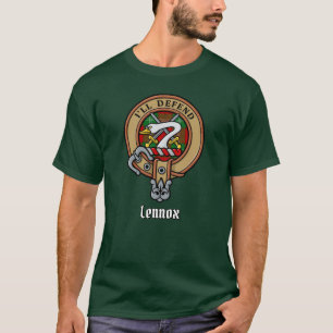 Clan Lennox Crest over Tartan T-Shirt