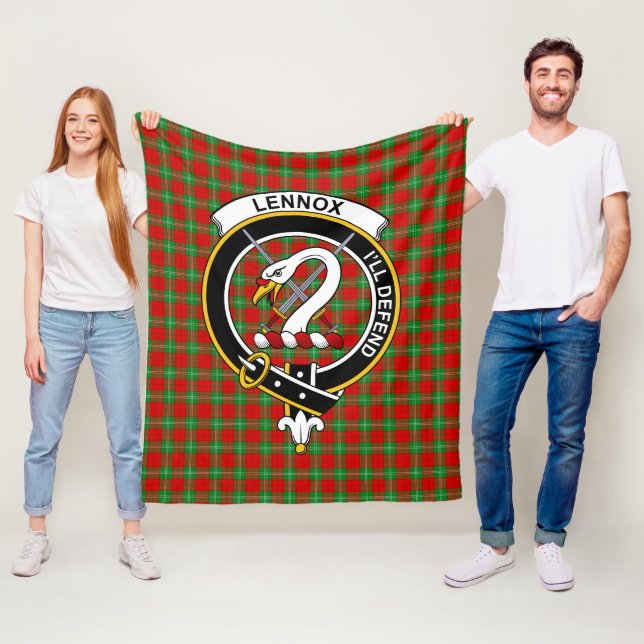 Clan Lennox Tartan Plaid Fleece Blanket (In Situ)
