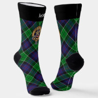 Clan Leslie Crest over Hunting Tartan
