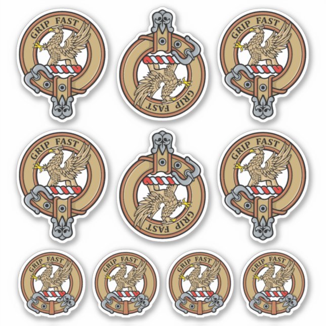 Clan Leslie Crest Sticker Set (Front)
