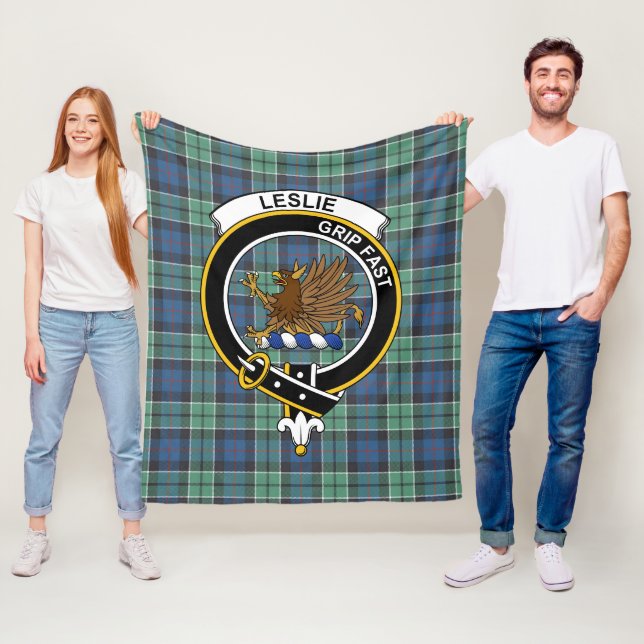 Clan Leslie Hunting Ancient Tartan Plaid Fleece Blanket (In Situ)