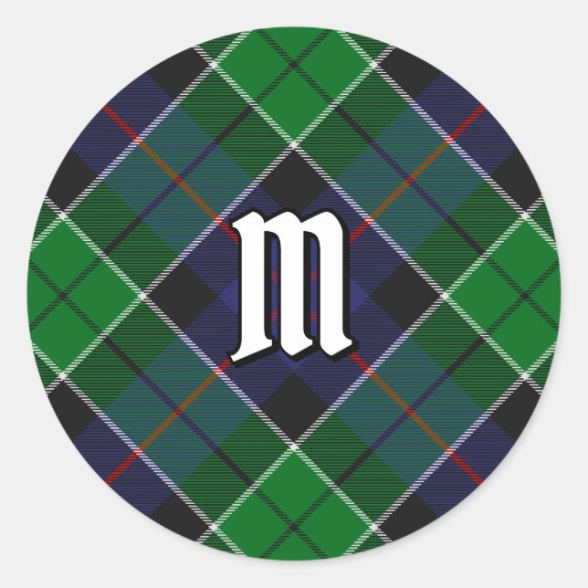 Clan Leslie Hunting Tartan Classic Round Sticker (Front)