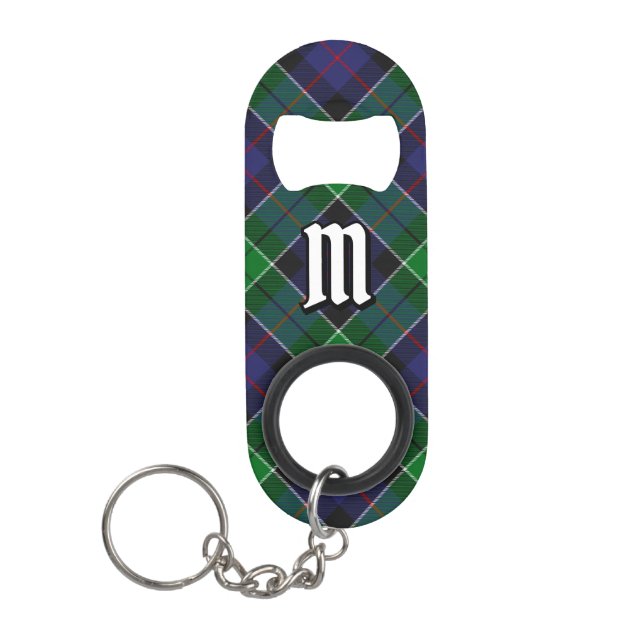 Clan Leslie Hunting Tartan Keychain Bottle Opener (Front)