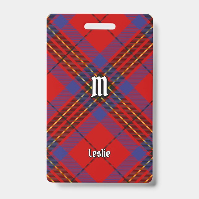 Clan Leslie Red Tartan Badge (Front)