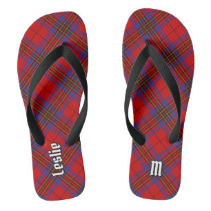 Clan Leslie Red Tartan Flip Flops