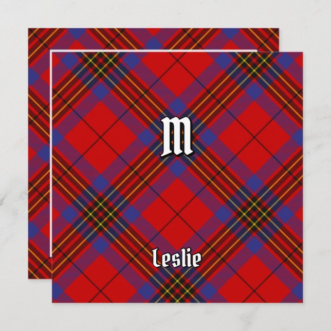 Clan Leslie Red Tartan Invitation (Front/Back)