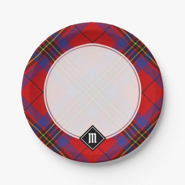 Clan Leslie Red Tartan Paper Plate (Front)