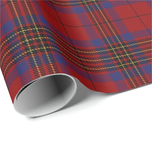 Clan Leslie Scottish Red Tartan Wrapping Paper (Roll Corner)