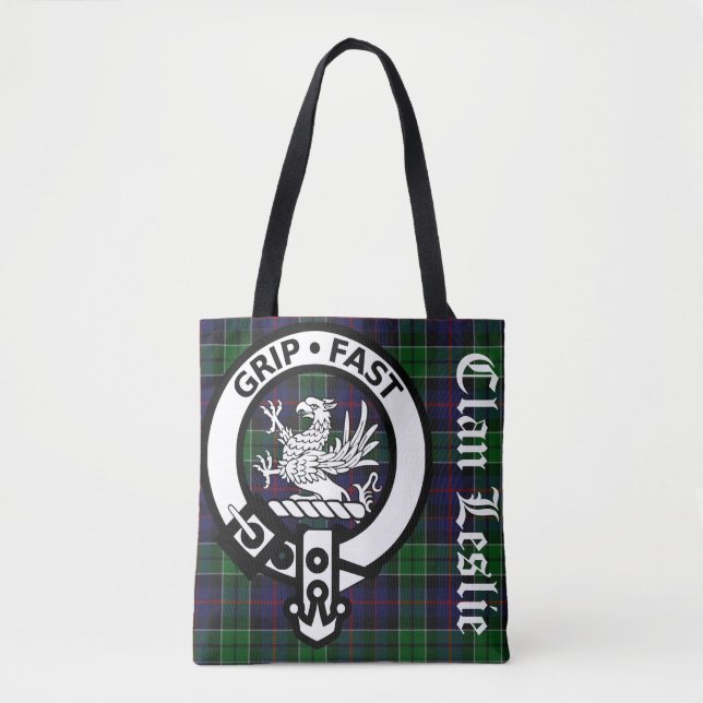 Clan Leslie Tartan & Crest Sac fourre-tout (Devant)
