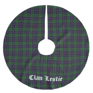 Clan Leslie Tartan Plaid Customizable Brushed Polyester Tree Skirt