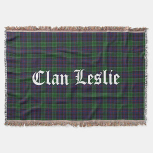 Clan Leslie Tartan Throw Blanket