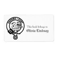 Clan Lindsay  Crest Custom Bookplate