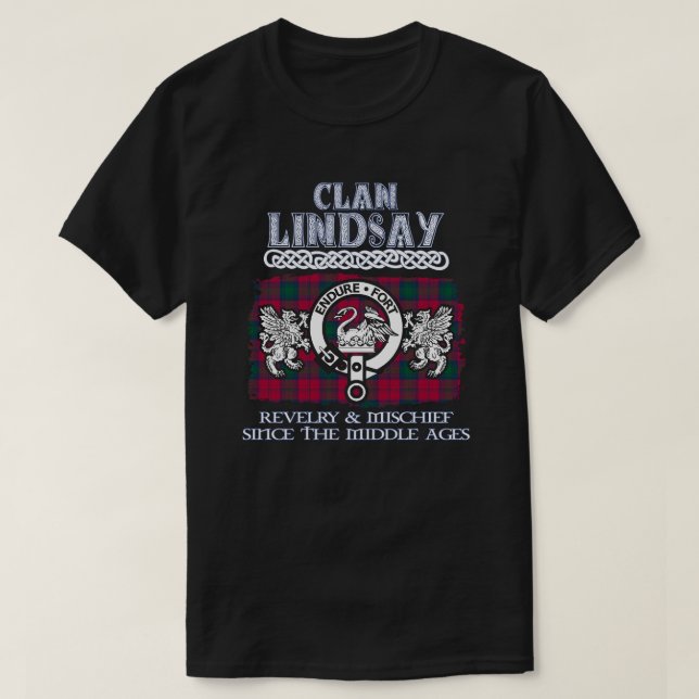 Clan Lindsay crest Scottish clans Scottish surname T-Shirt (Design Front)
