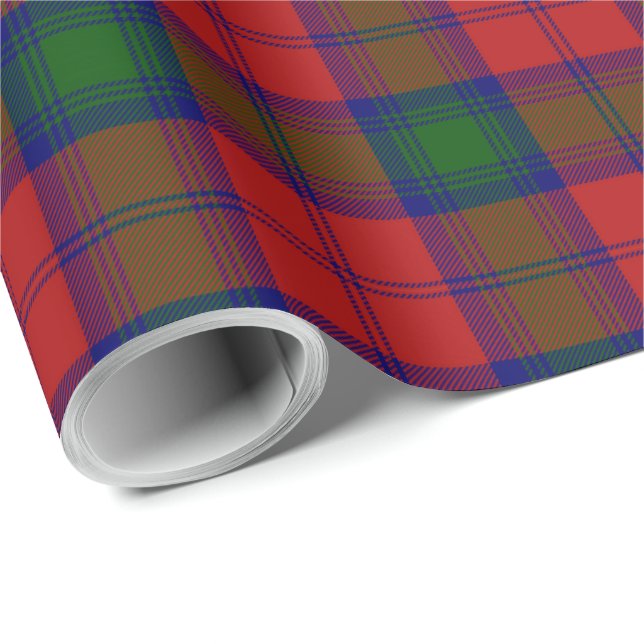 Clan Lindsay Tartan Plaid Scottish Kilt Pattern Wrapping Paper (Roll Corner)
