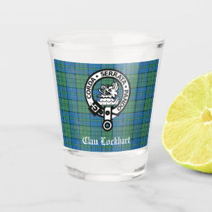 Clan Lockhart Crest Badge & Tartan  Shot Glass