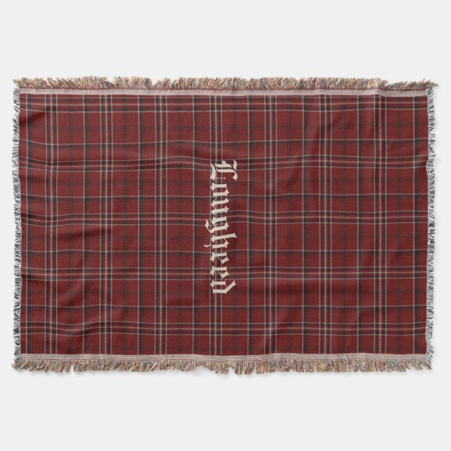 Clan Lougheed Tartan Plaid Custom Throw Blanket (Front)