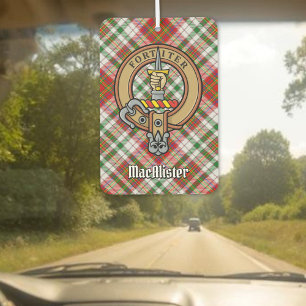 Clan MacAlister Crest over Dress Tartan Air Freshener