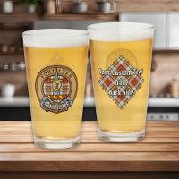 Clan MacAlister Crest over Dress Tartan