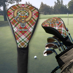 Clan MacAlister Crest over Dress Tartan Golf Head Cover