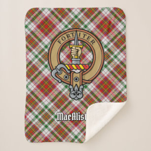 Clan MacAlister Crest over Dress Tartan Sherpa Blanket