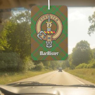Clan MacAlister Crest over Hunting Glenbarr Tartan Air Freshener