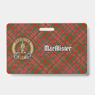 Clan MacAlister Crest over Tartan Badge