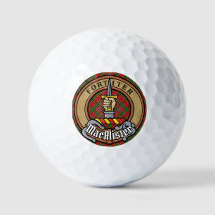 Clan MacAlister Crest over Tartan Golf Balls