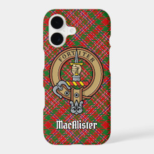 Clan MacAlister Crest over Tartan iPhone Case