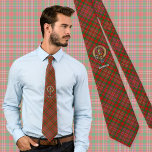 Clan MacAlister Crest over Tartan Tie<br><div class="desc">Clan MacAlister crest badge surrounded by a strap and buckle over tartan background. Custom text.</div>
