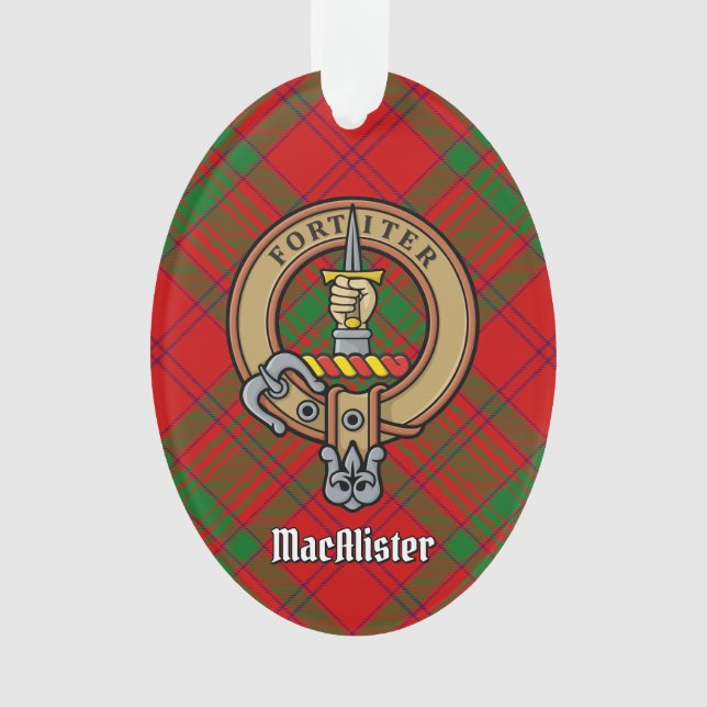 Clan MacAlister Crest sur Glenbarr Tartan (devant)