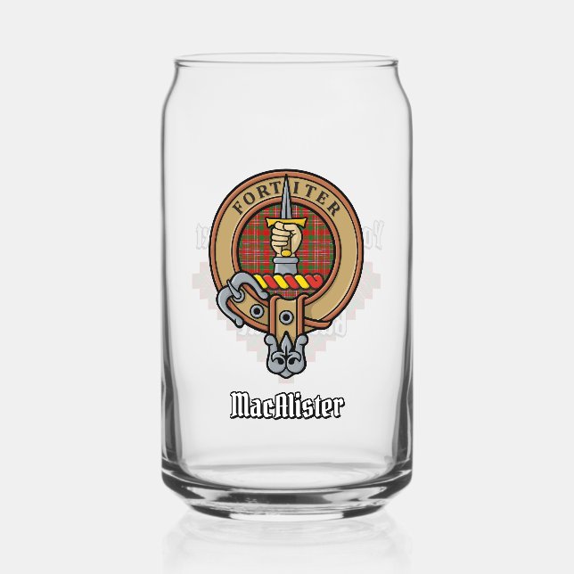 Clan MacAlister Crest sur Tartan (Recto)