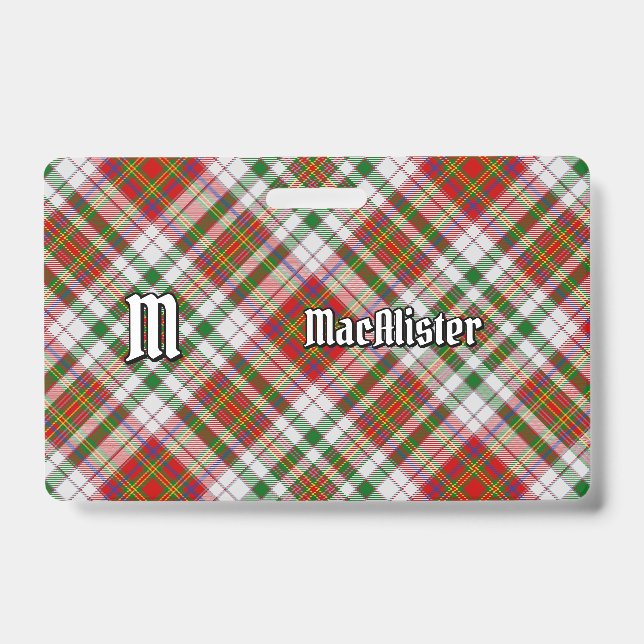 Clan MacAlister Dress Tartan Badge (Front)