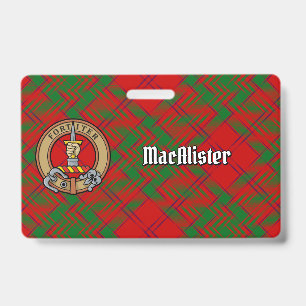 Clan MacAlister of Glenbarr Crest over Tartan Badge