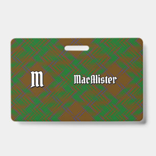 Clan MacAlister of Glenbarr Hunting Tartan Badge