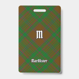 Clan MacAlister of Glenbarr Hunting Tartan Badge