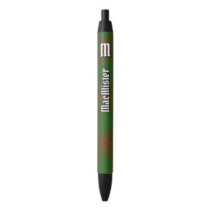 Clan MacAlister of Glenbarr Hunting Tartan Black Ink Pen