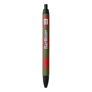 Clan MacAlister of Glenbarr Tartan Black Ink Pen