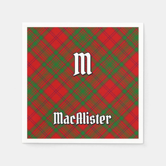 Clan MacAlister of Glenbarr Tartan Napkin (Front)