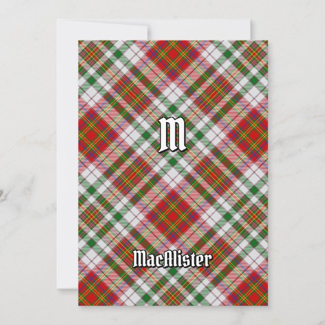 Clan MacAlister robe Tartan Invitation (Devant)