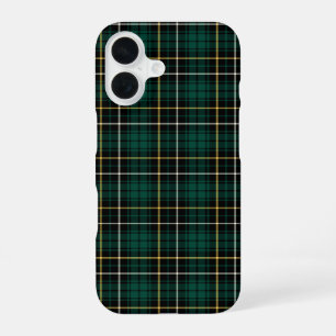 Clan MacAlpine Tartan Green and Black Plaid iPhone 16 Case