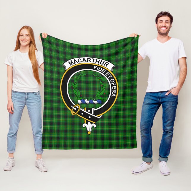 Clan MacArthur Ancient Hunting Tartan Plaid Fleece Blanket (In Situ)