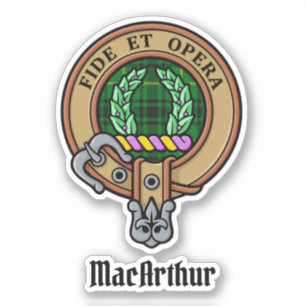 Clan MacArthur Crest over Tartan