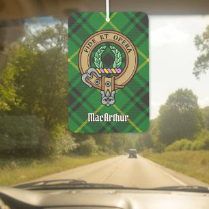 Clan MacArthur Crest over Tartan Air Freshener