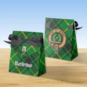 Clan MacArthur Crest over Tartan Favor Box