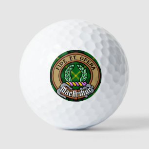 Clan MacArthur Crest over Tartan Golf Balls